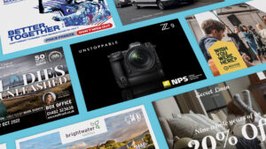 Printed direct mail postcards in full colour, ready for mailing